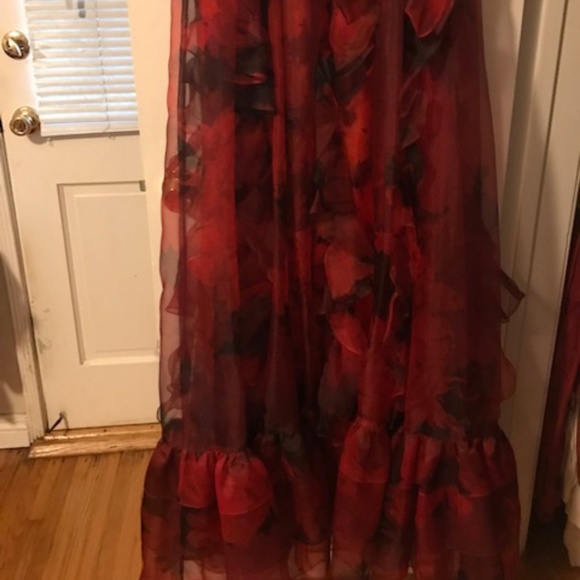 Flor et. al Brett Organza Gown, 10, Magenta Multi - Picture 3 of 3